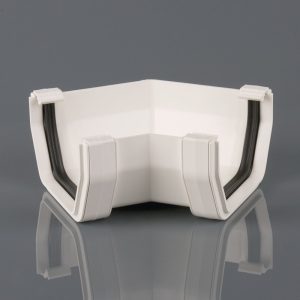 Guttering Square 135 Degree Angle White BR59