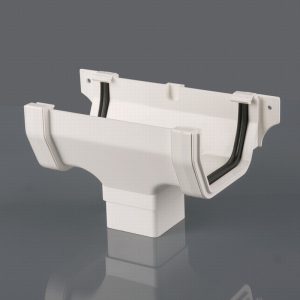 Guttering Square Running Outlet White BR55
