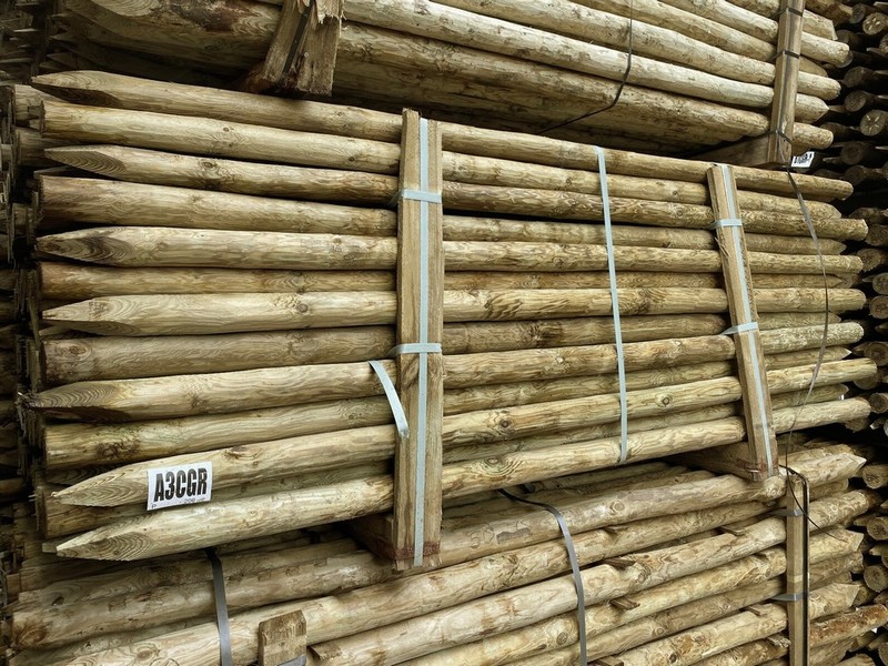 Posts Pointed Rough Round 50/75x1650mm