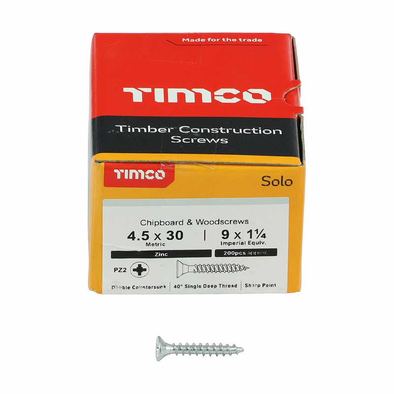 Screws Recessed Zinc M4.5 30 (200) Timco