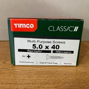 Screws Recessed Black M5 40 (200) Timco