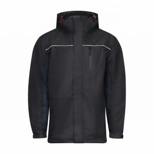 Waterproof Lined Rain Jacket – Black